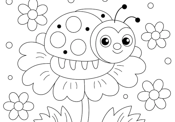 imprimer coloriage Coccinelle