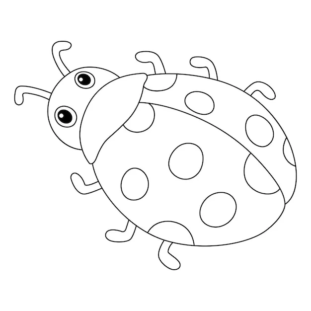 coloriage Coccinelle à imprimer pour enfant de 2 ans