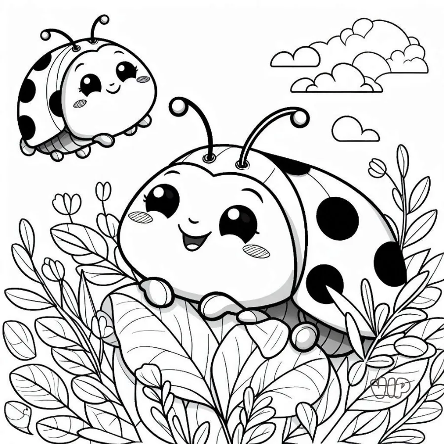 coloriage Coccinelle educatif pour enfant