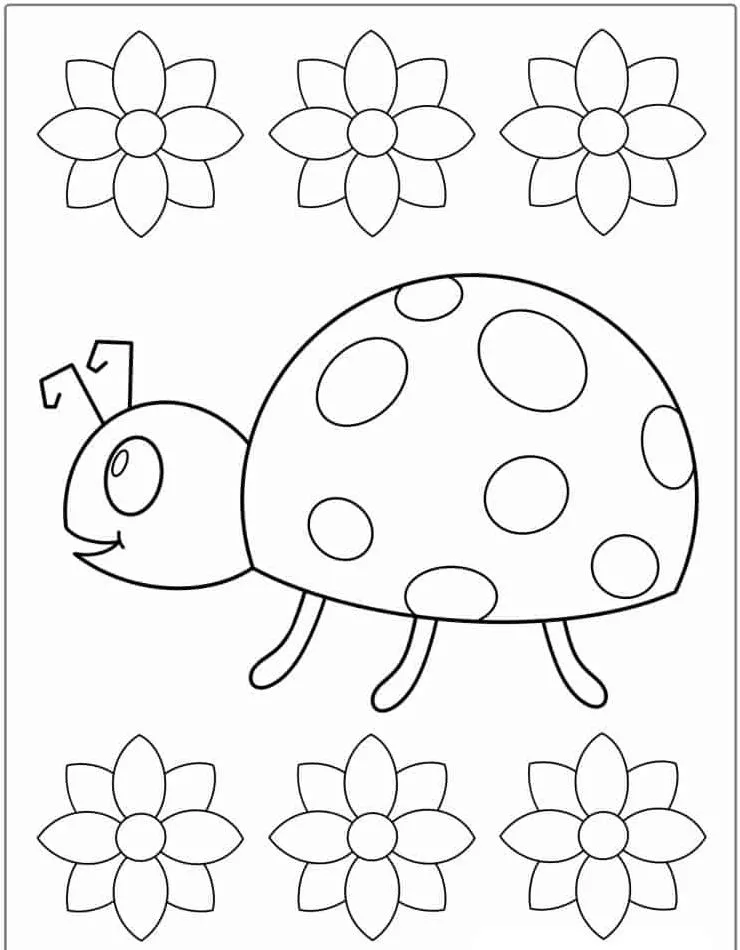 coloriage Coccinelle à imprimer pour enfants