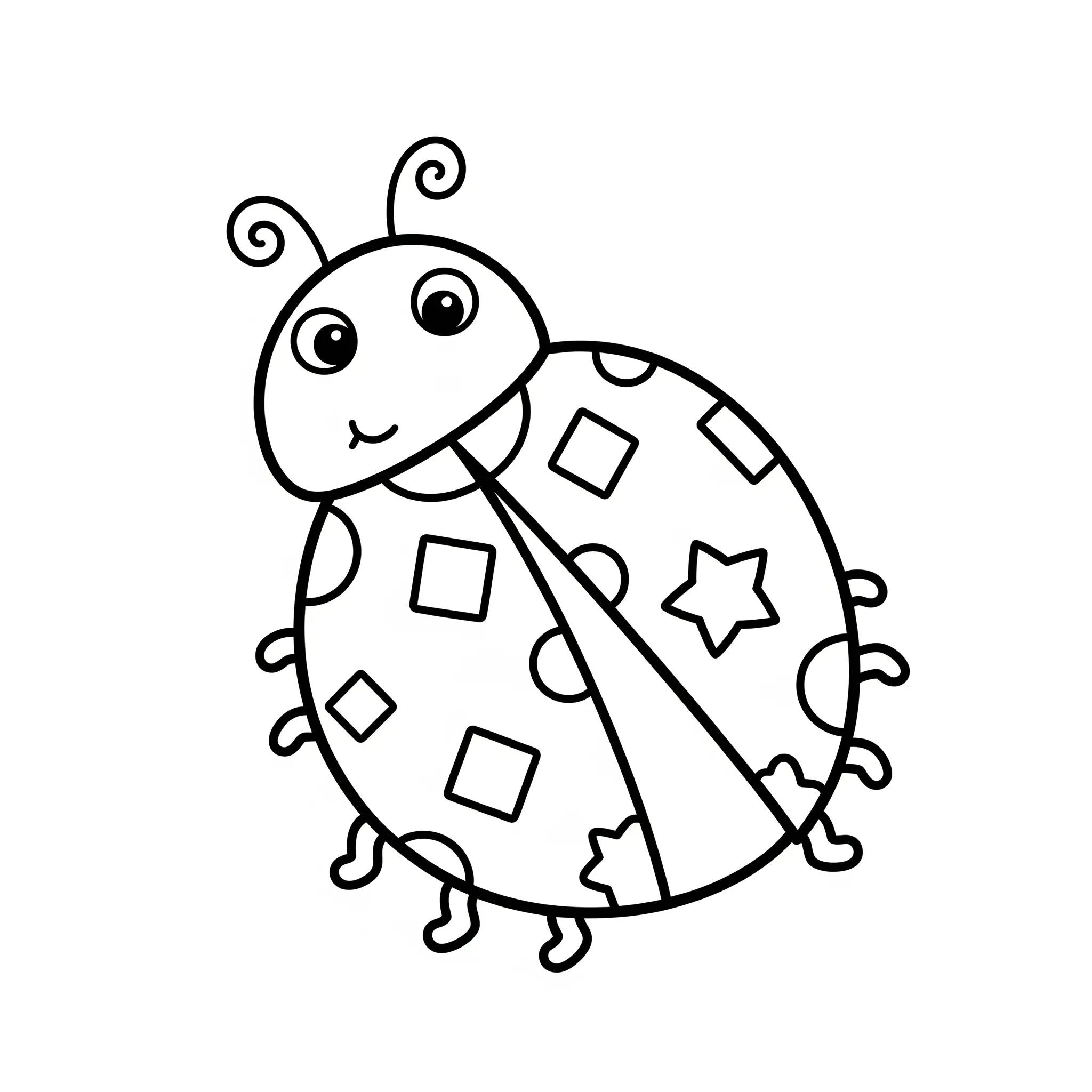 coloriage Coccinelle à Pois Rigolos à imprimer pdf