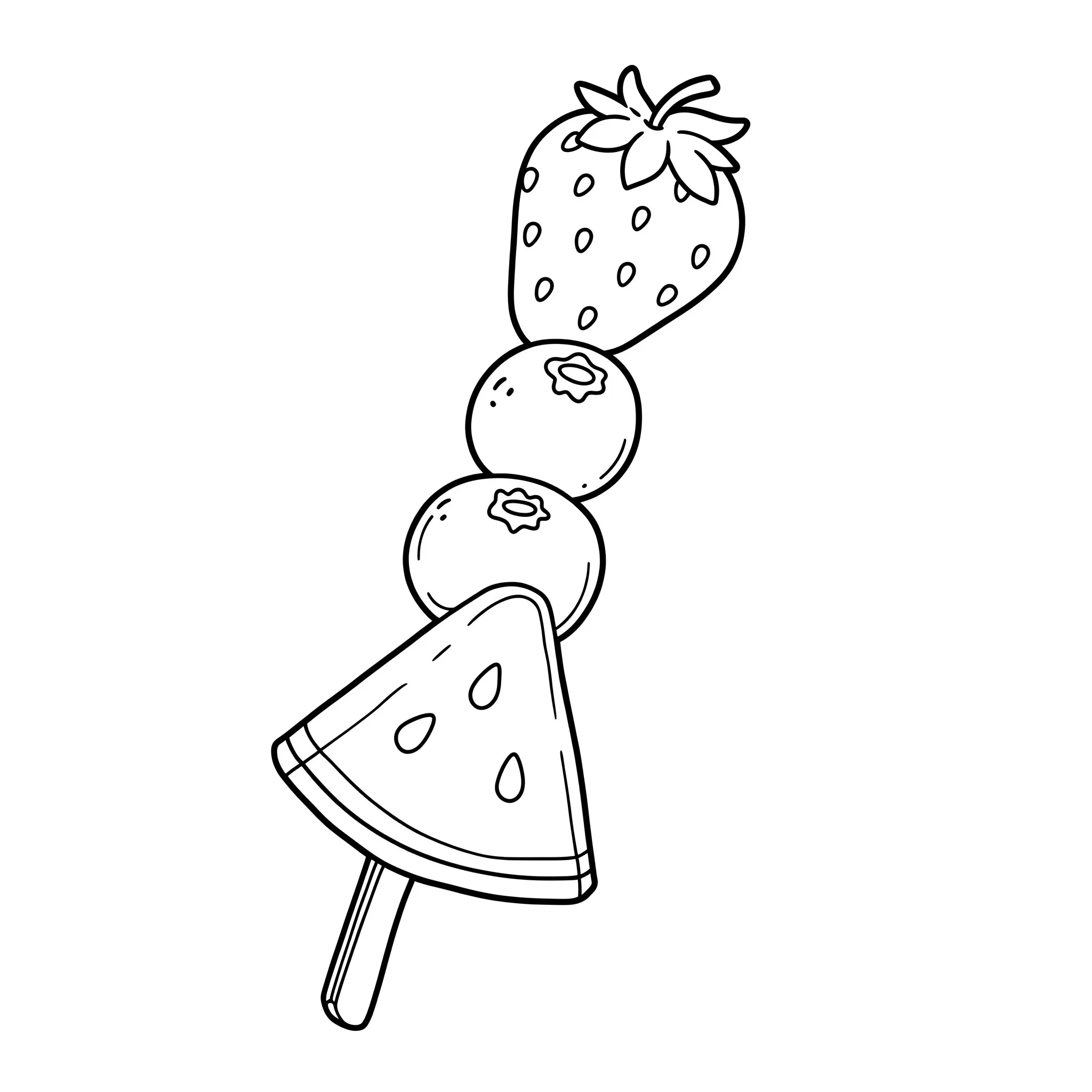 coloriage Des fruits glacés sur un bâton a dessiner et imprimer
