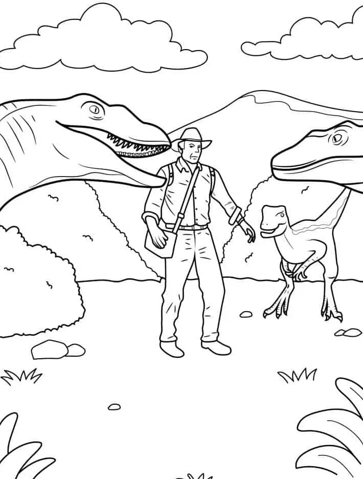 coloriage Dinosaures à imprimer pour enfant de 4 ans