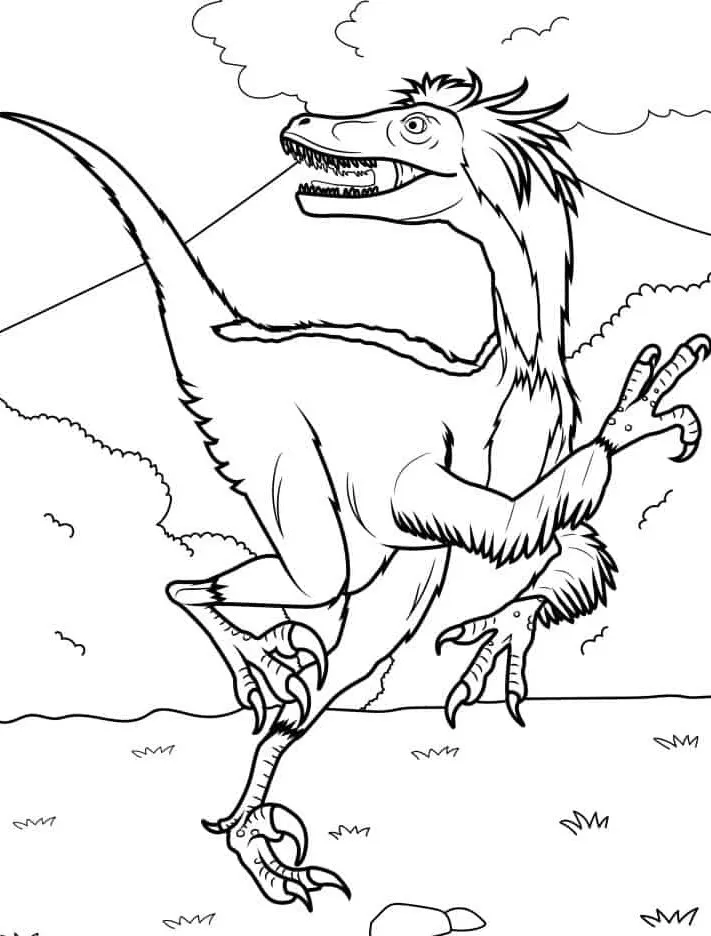 coloriage Dinosaures à imprimer kawaii 1