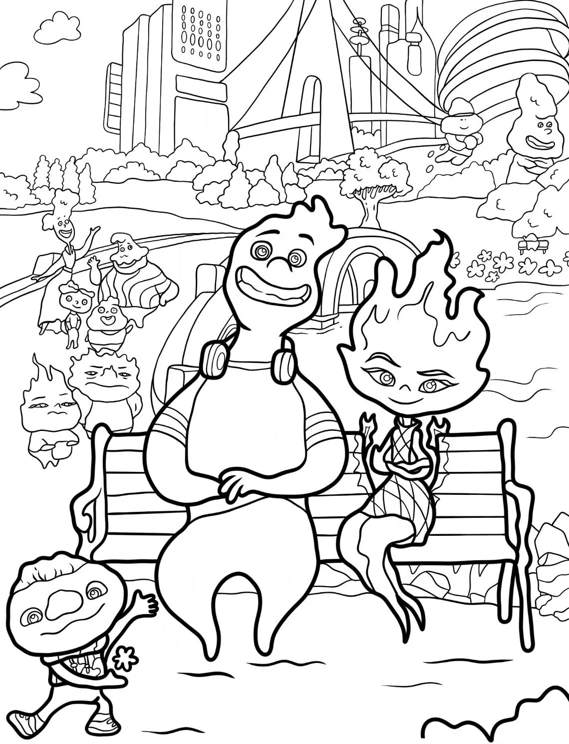 coloriage Elemental gratuit pour enfants 2