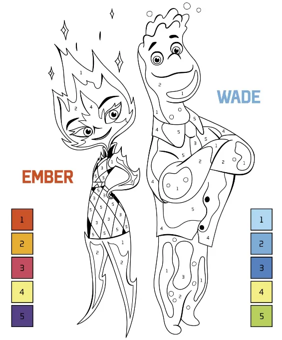 coloriage Elemental à imprimer kawaii 2