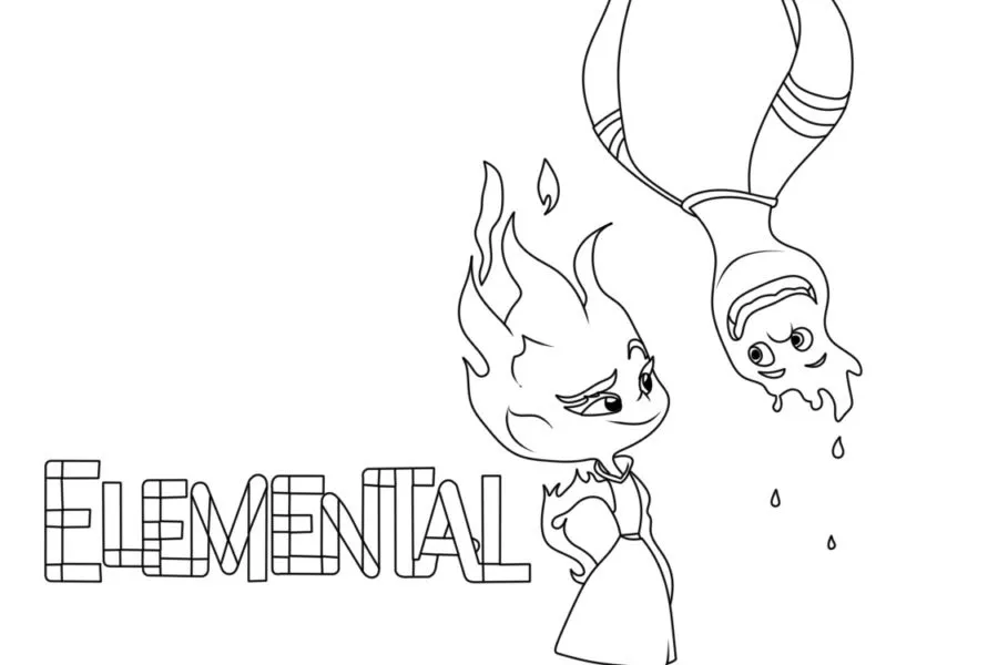 coloriage Elemental d'enfant a imprimer 2