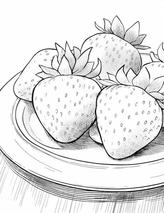 coloriage Fraise à imprimer pour enfant de 12 ans