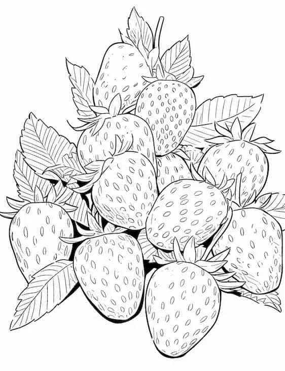 coloriage Fraise pour enfant de 3 ans 1