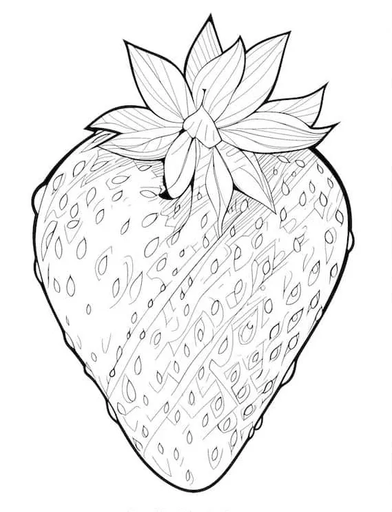 coloriage Fraise pour enfant de 8 ans