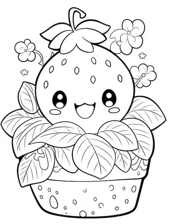 coloriage Fraise gratuit a imprimer