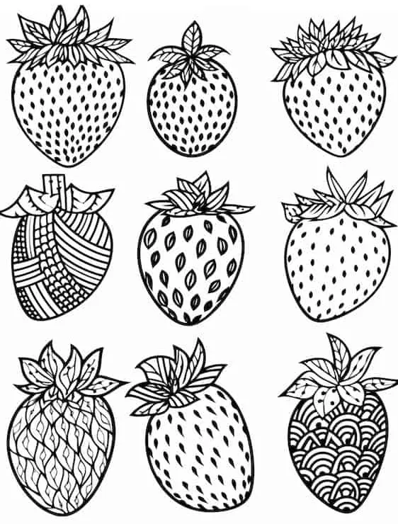 coloriage Fraise à imprimer pour enfants