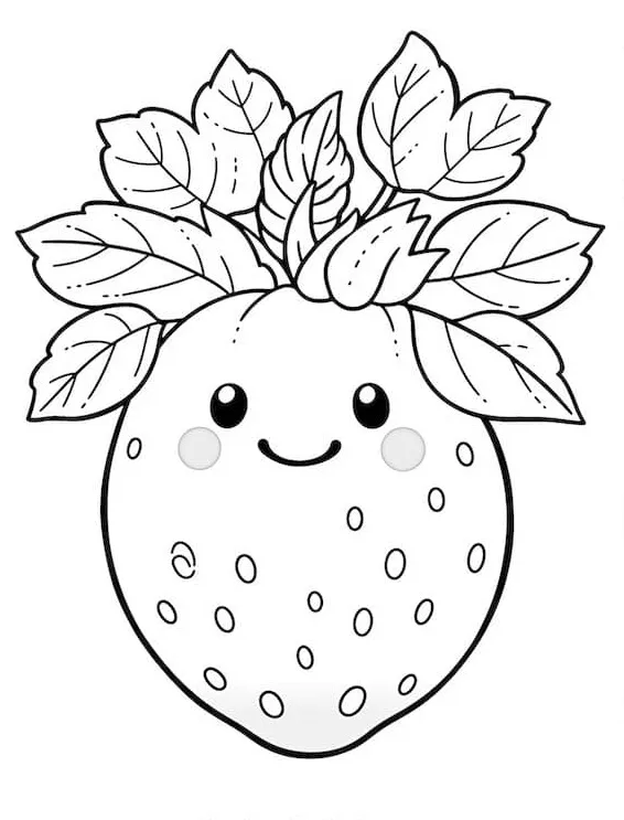 coloriage Fraise en ligne pour enfant 1