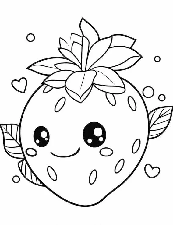 coloriage Fraise pour enfant de 2 ans 1