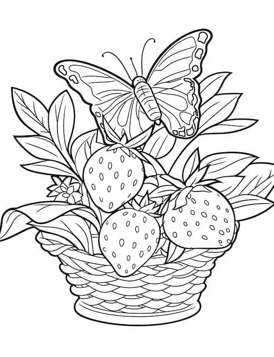 coloriage Fraise pour enfants a imprimer