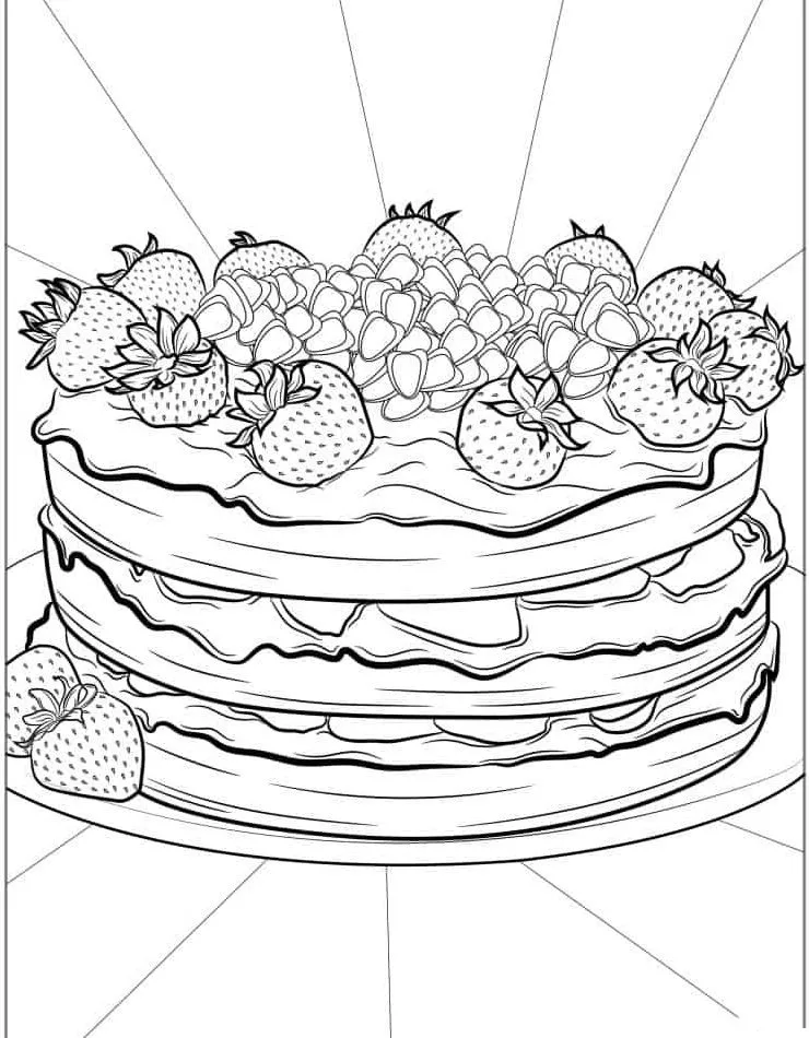 coloriage Fraise à imprimer pour enfant de 8 ans 1