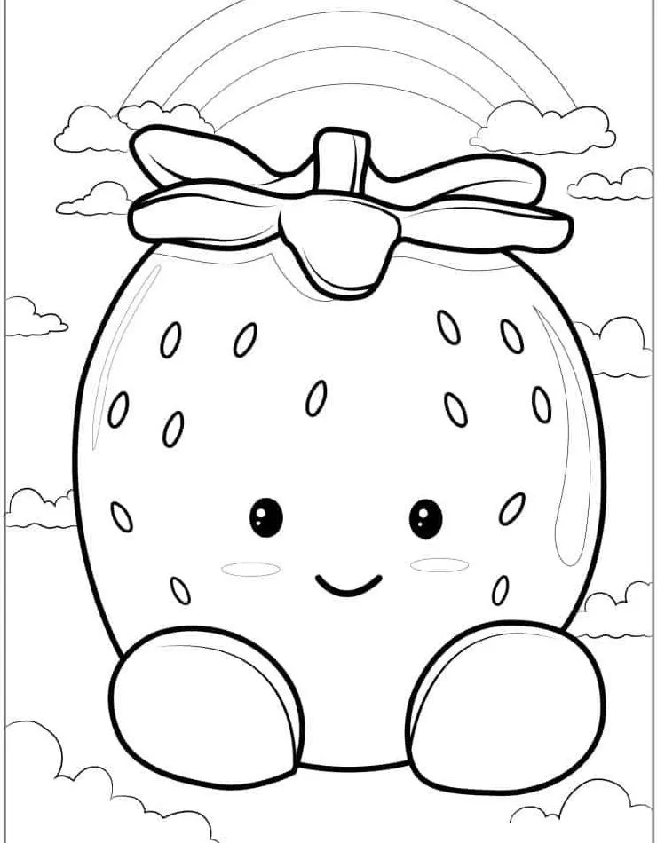 coloriage Fraise à imprimer pour enfants 1