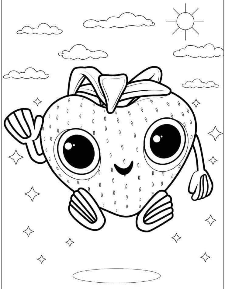 coloriage Fraise à imprimer pour enfant de 9 ans 1