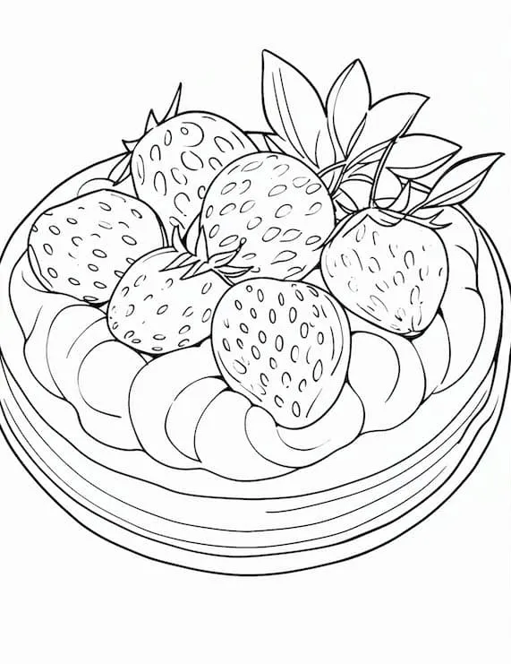 coloriage Fraise et decoupage a imprimer gratuit 1