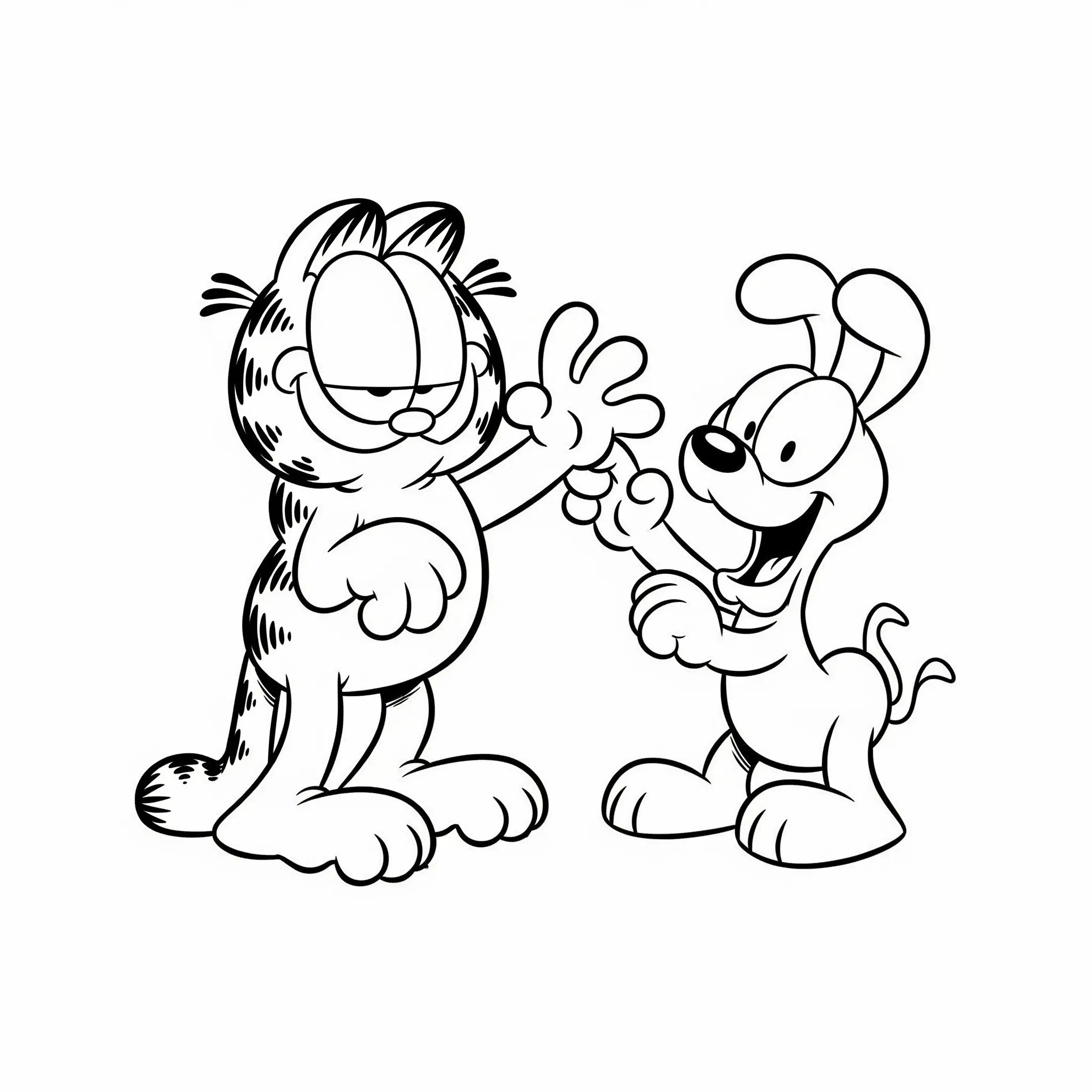 coloriage Garfield et Odie Jouant à imprimer pour enfant de 10 ans