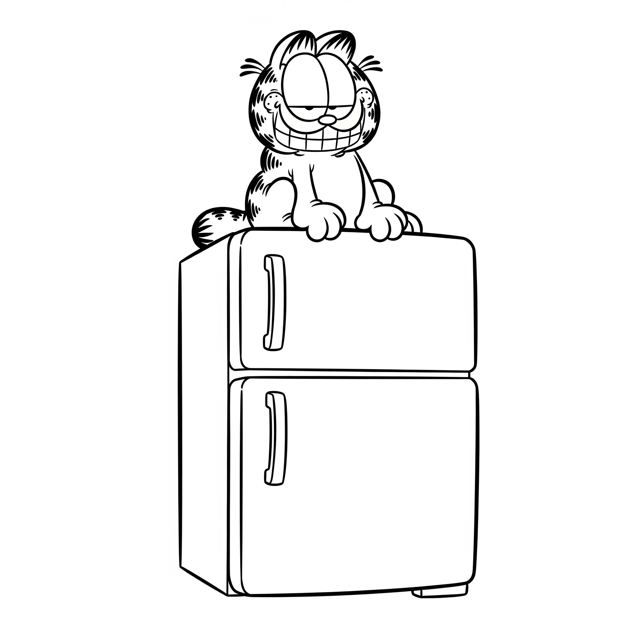 imprimer coloriage Garfield sur le Réfrigérateur