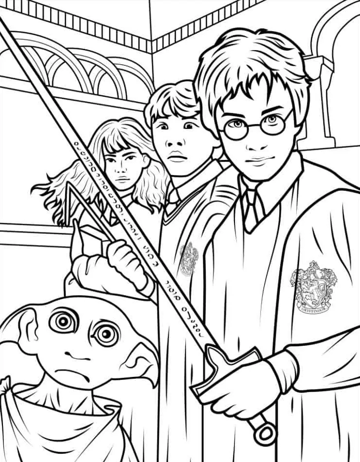 coloriage Harry Potter à imprimer pour enfant de 9 ans