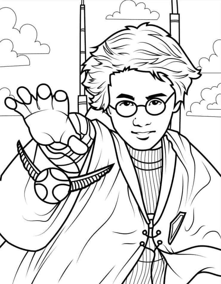 coloriage Harry Potter à imprimer pour enfant de 7 ans