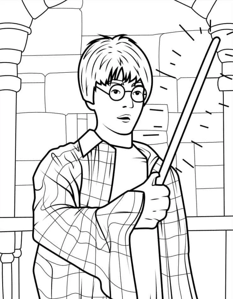 coloriage Harry Potter pour primaire