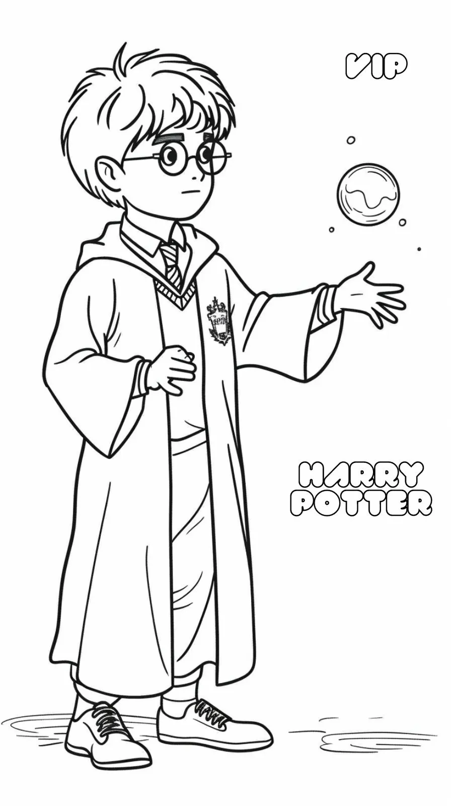 coloriage Harry Potter à imprimer pour enfant de 6 ans