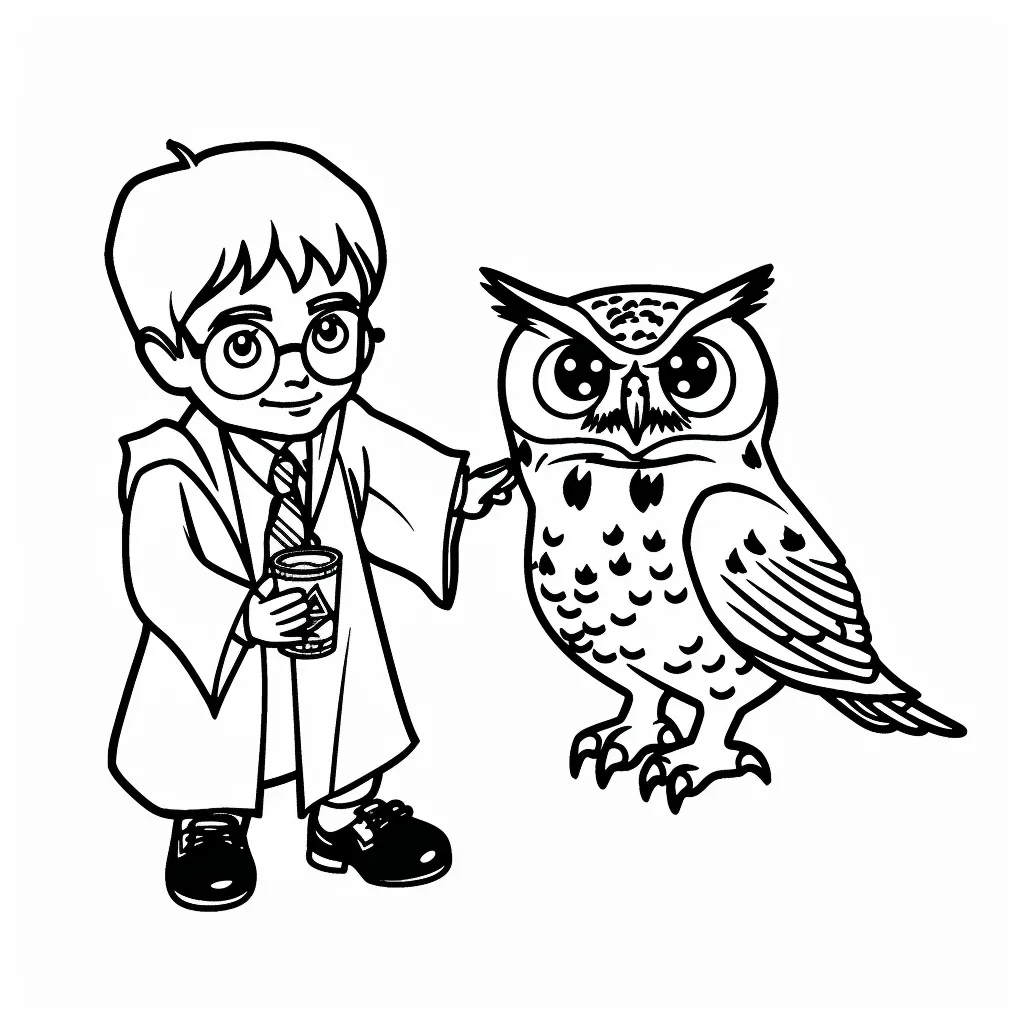 coloriage Harry Potter à imprimer pour enfant de 8 ans