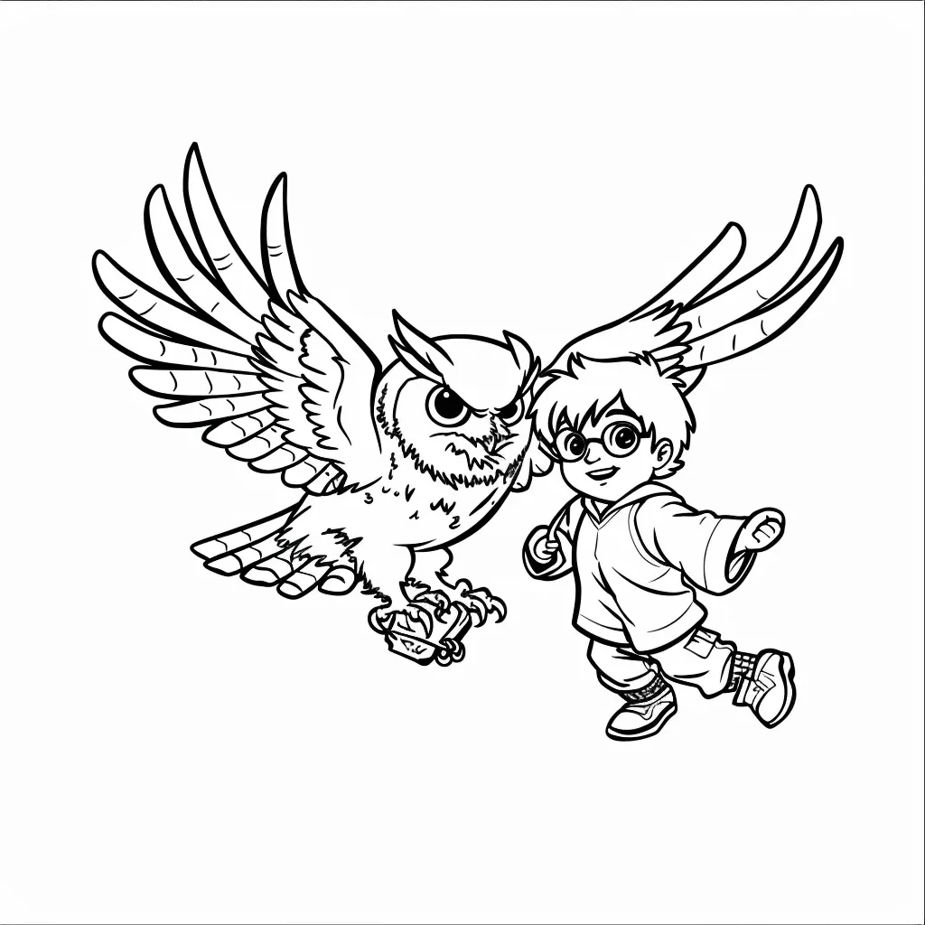 coloriage Harry Potter à imprimer pour enfant de 2 ans