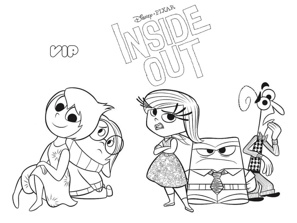 coloriage Inside Out à imprimer pour enfant de 6 ans