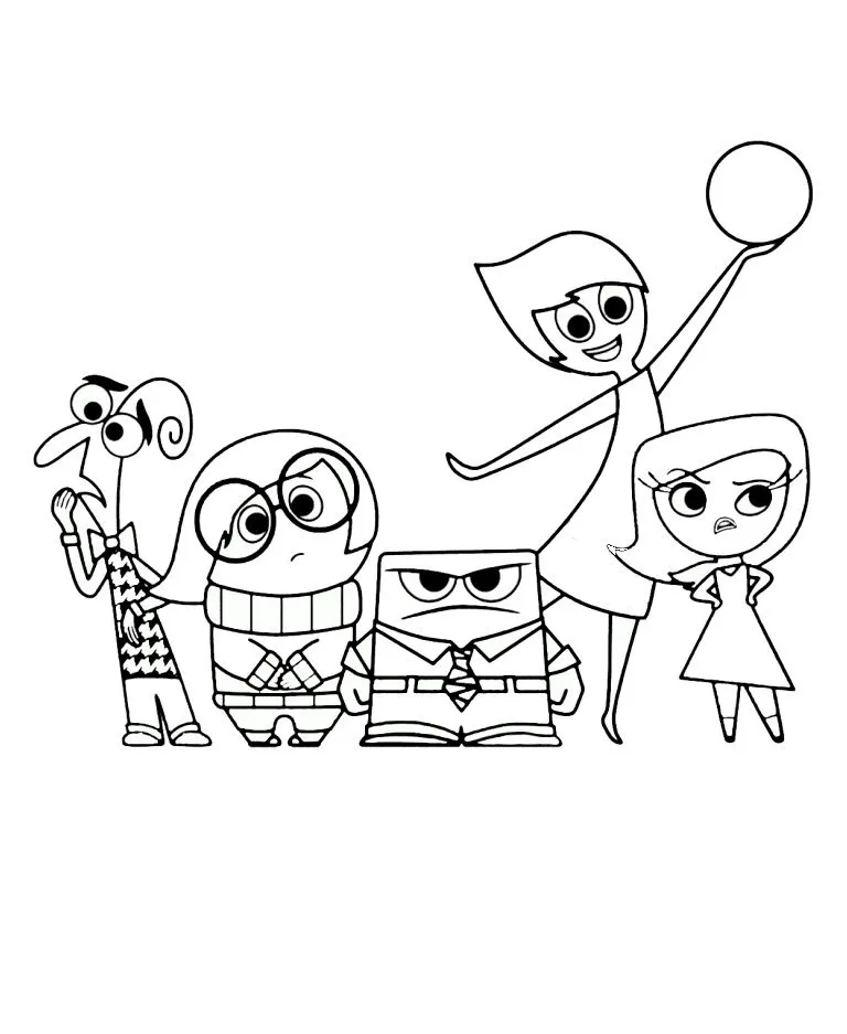 coloriage Inside Out et decoupage a imprimer gratuit