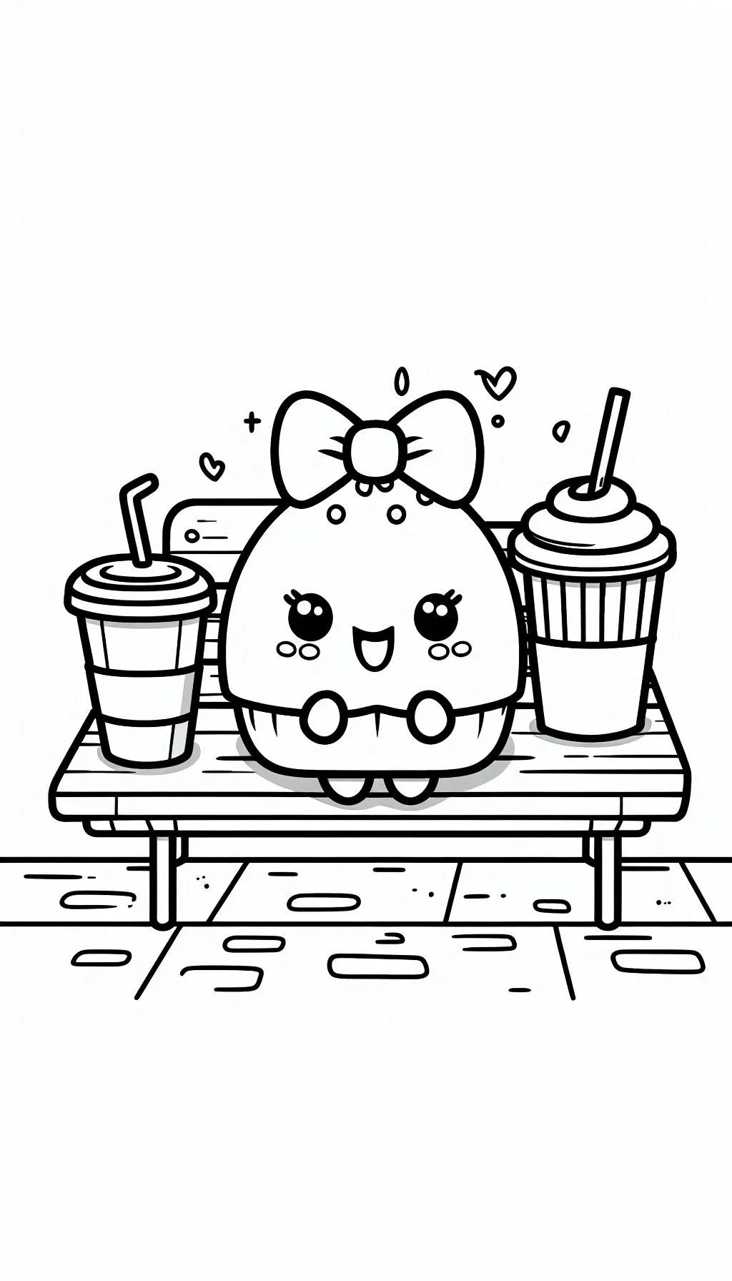 imprimer coloriage Kawaii Nourriture pour enfant