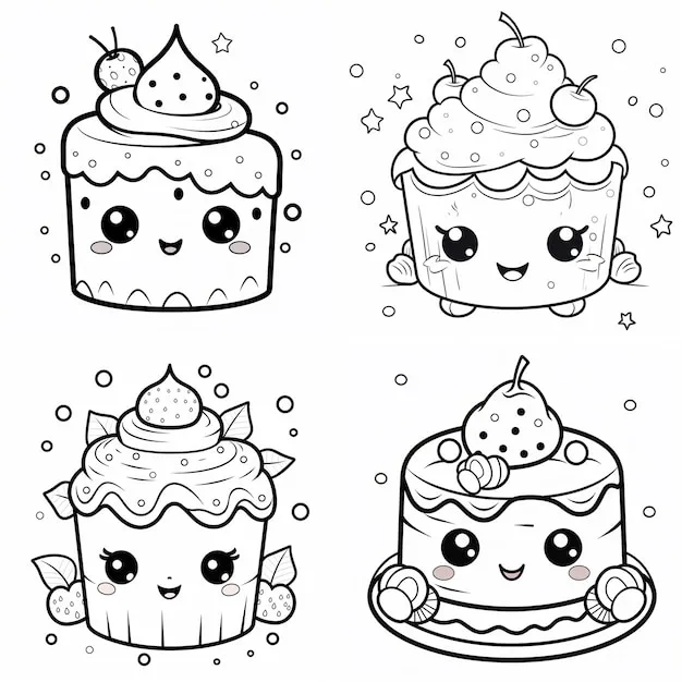 coloriage Kawaii Nourriture gratuit en ligne 1