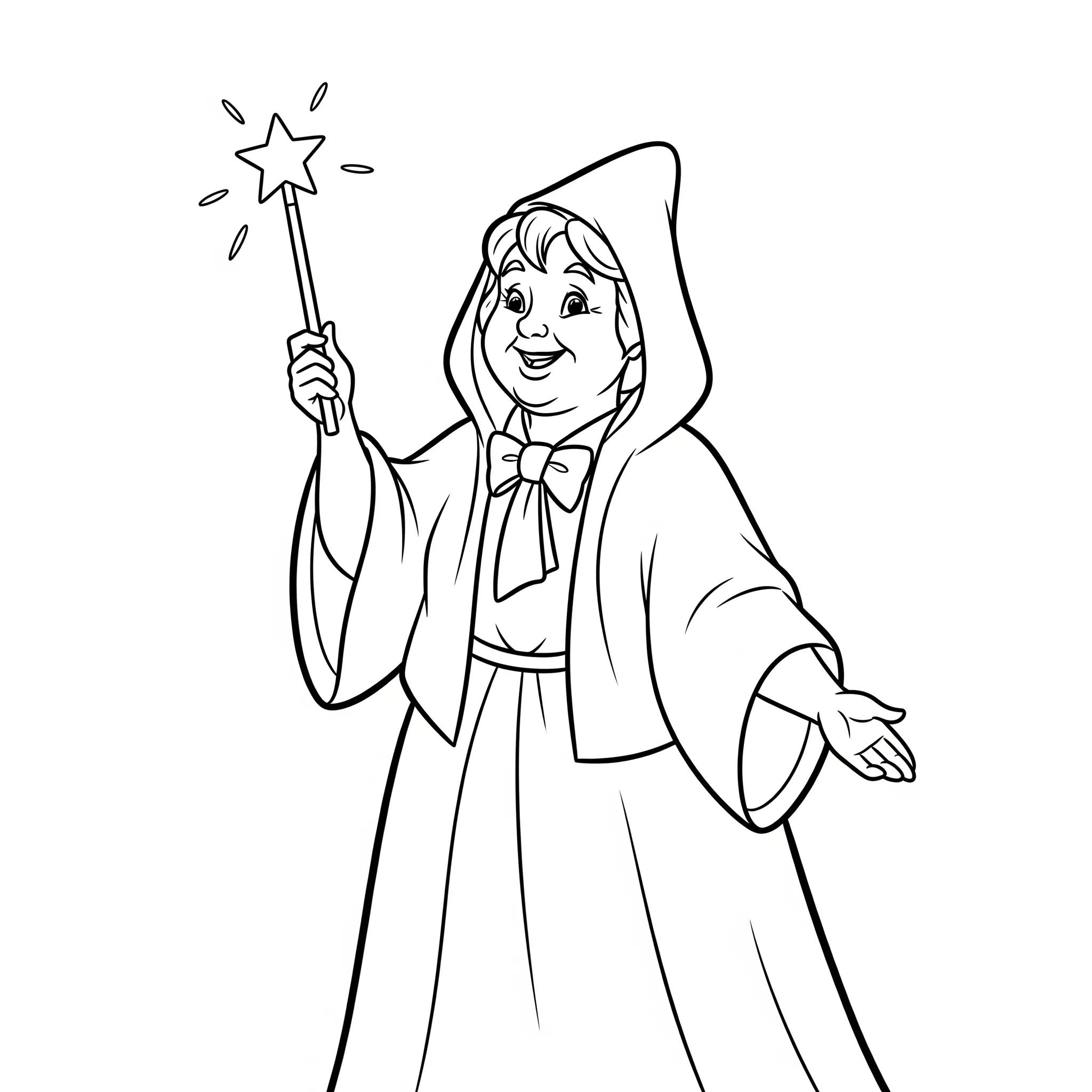 coloriage La marraine fée et découpage à imprimer