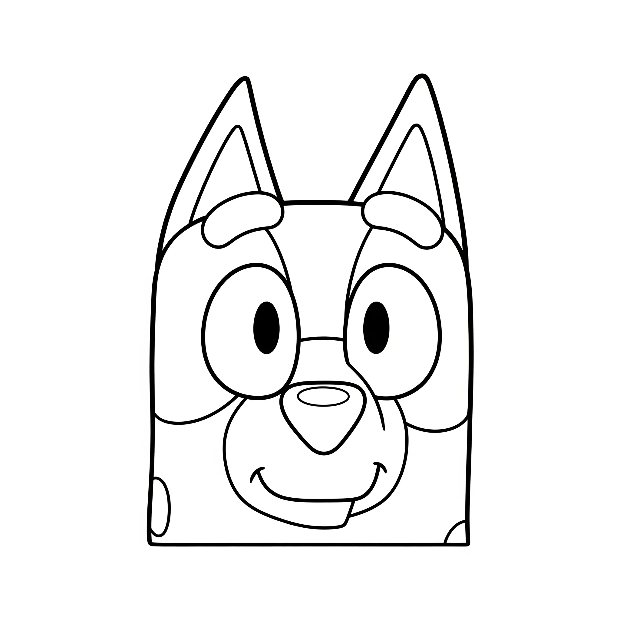 coloriage Le Visage de Bluey pour enfants à imprimer