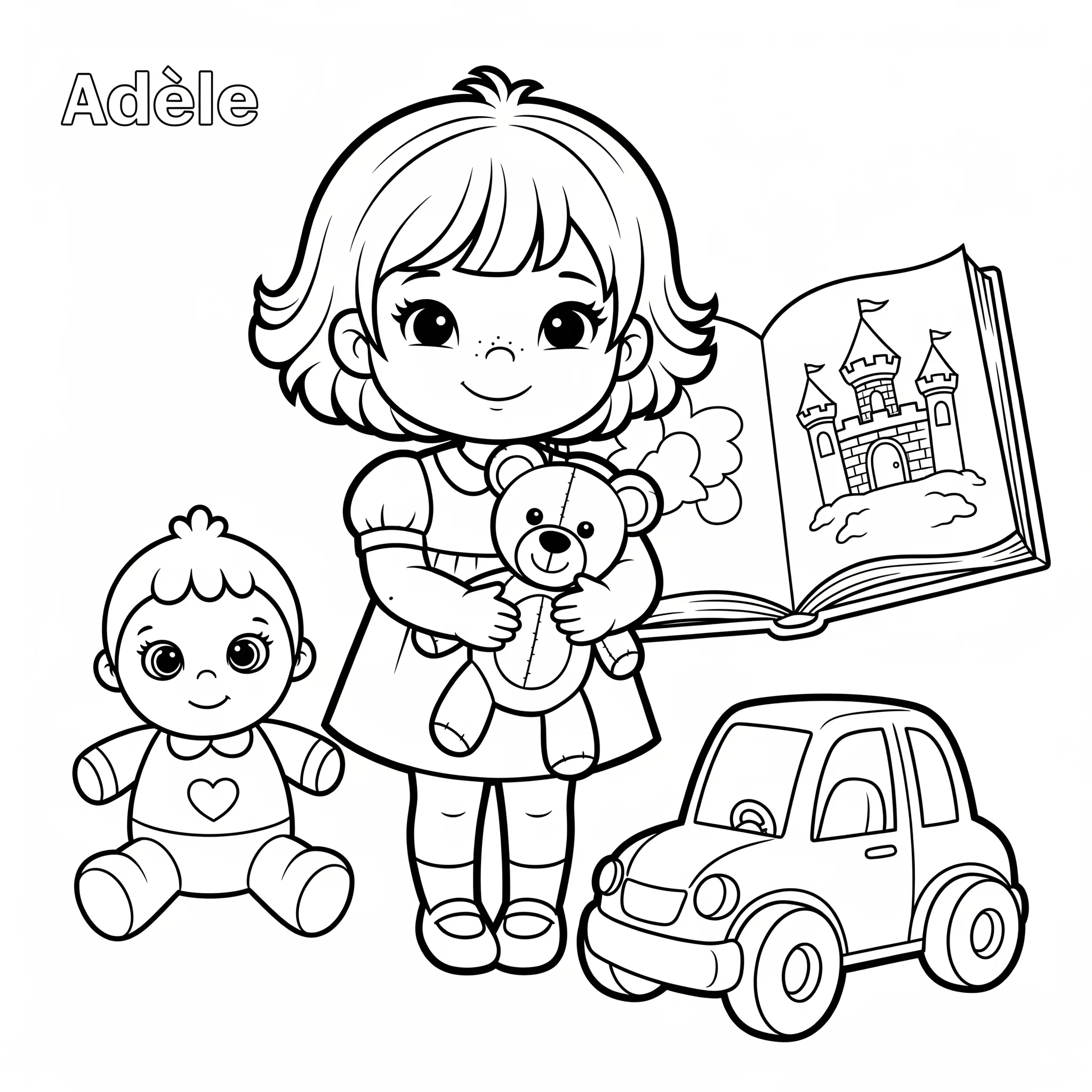 télécharger coloriage Les objets préférés d’Adèle gratuit