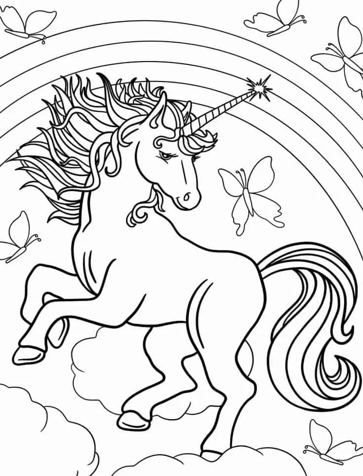 imprimer coloriage Licorne