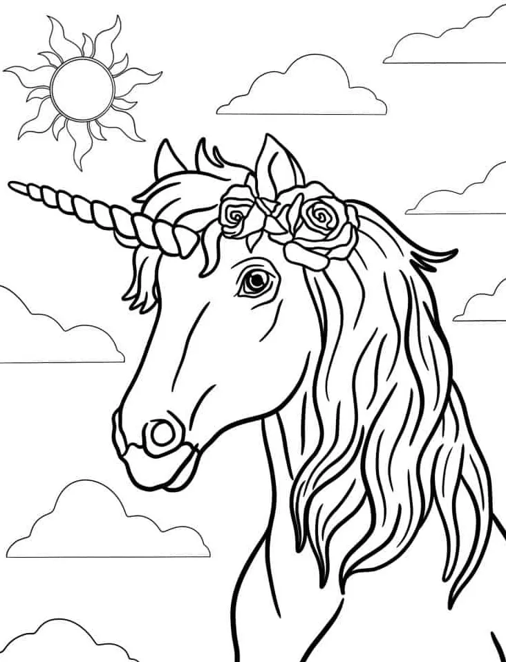 coloriage Licorne à imprimer pour enfant de 4 ans 1