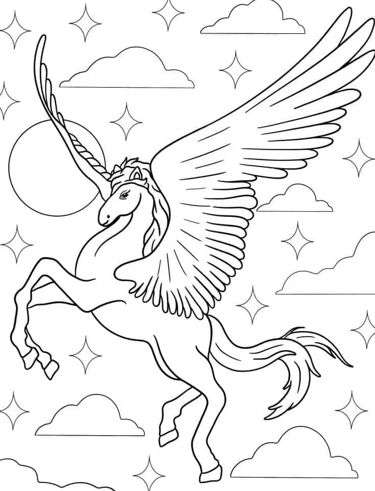 coloriage Licorne pour primaire