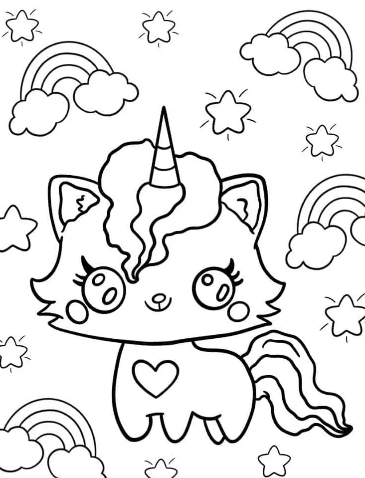 coloriage Licorne et decoupage a imprimer gratuit 1