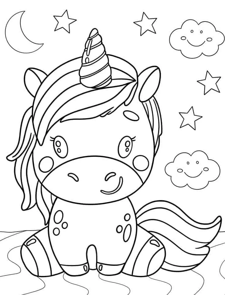 coloriage Licorne educatif pour enfant