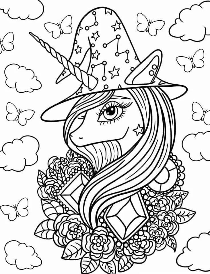 coloriage Licorne à imprimer pour enfant de 8 ans