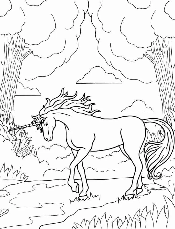 télécharger coloriage Licorne gratuit