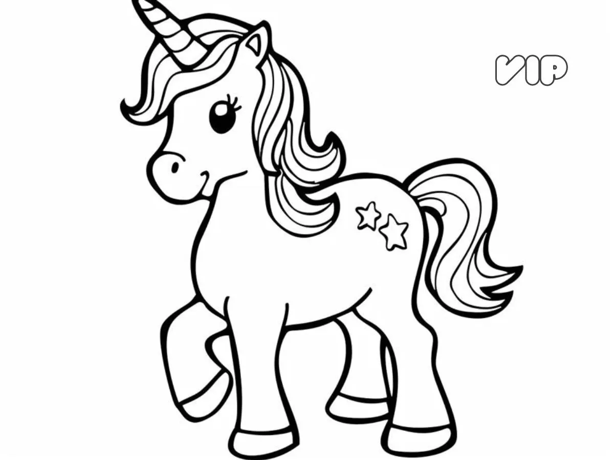 coloriage Licorne à imprimer pour enfant de 4 ans