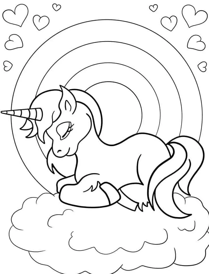 coloriage Licorne et découpage à imprimer 1