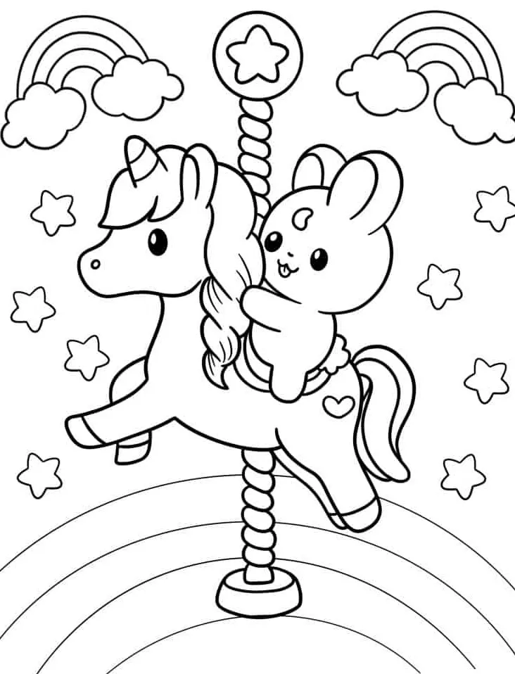 coloriage Licorne pour enfant de 7 ans