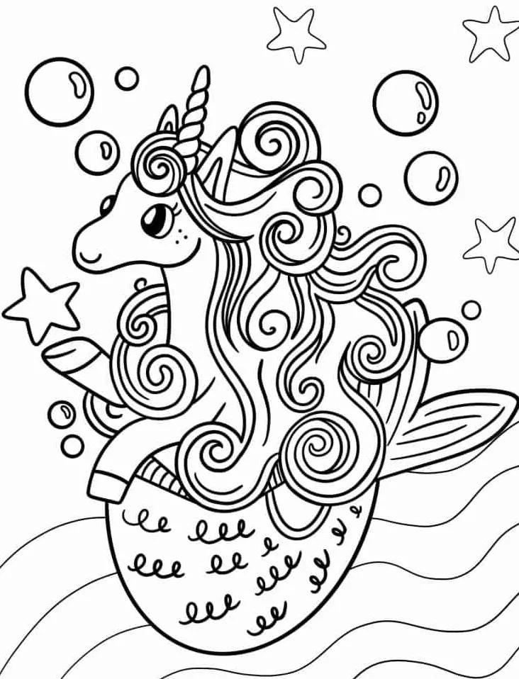 coloriage Licorne à imprimer pour enfant de 10 ans