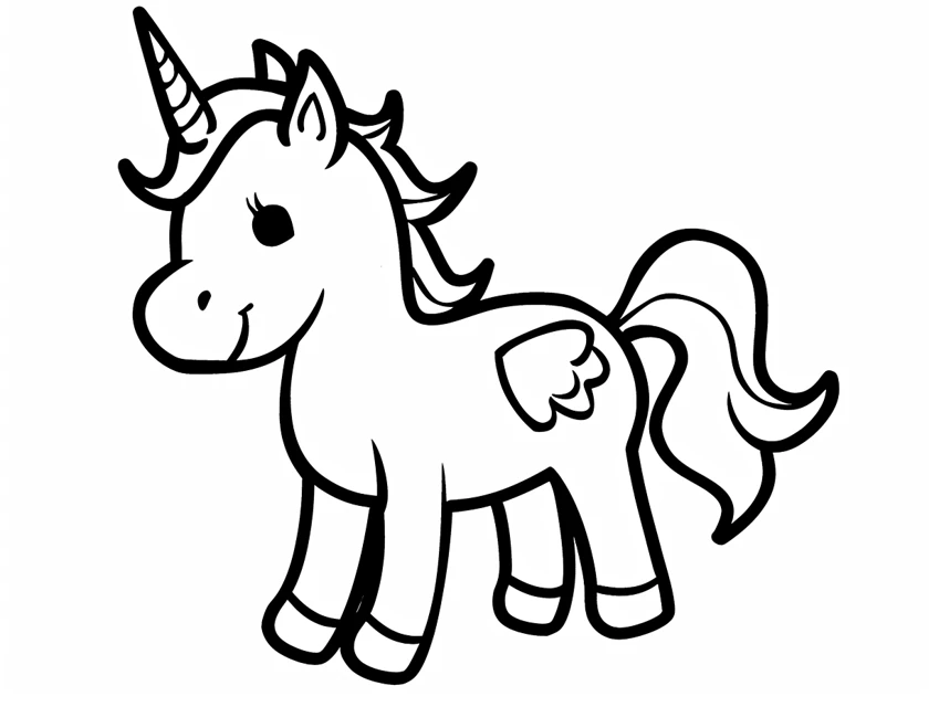 coloriage Licorne à imprimer pour enfant de 3 ans